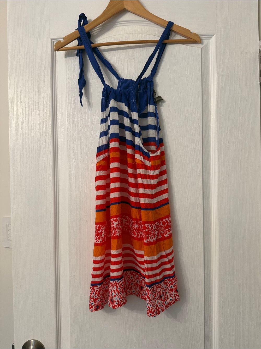 Tommy Bahama Striped Tie-Shoulder Sundress in Blue, Red & Orange